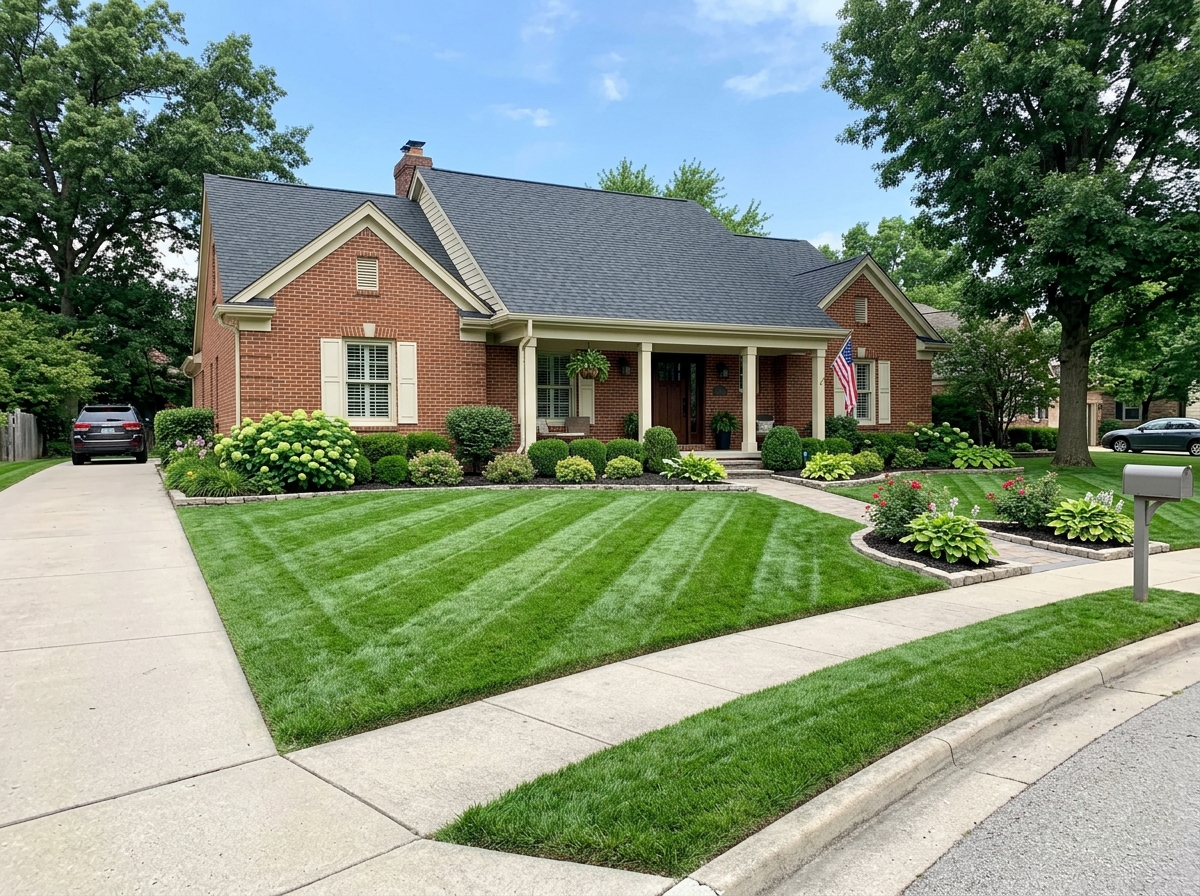 Green lawn after